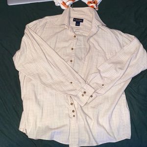 brooks brothers cream/tan flannel